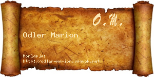 Odler Marion névjegykártya